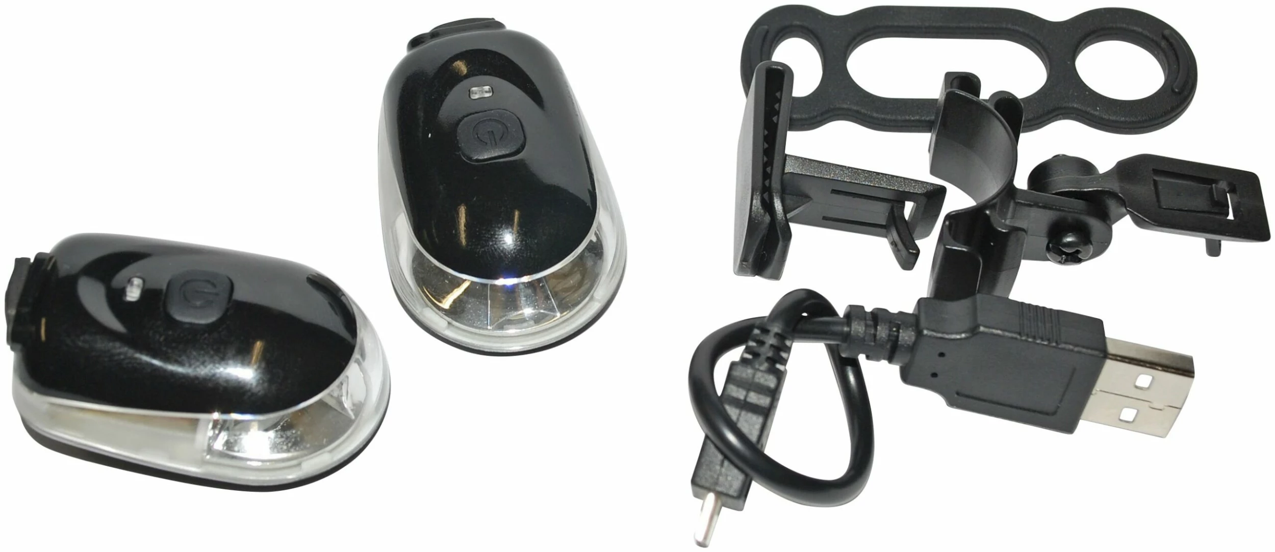 Lygtesæt Opladelig M/USB Inkl. Holder 3 Lygtesæt Opladelig M/USB Inkl. Holder