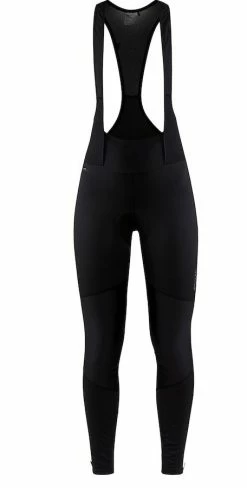 Craft Bibtights Vinter Dame M/pude Og Seler Sort